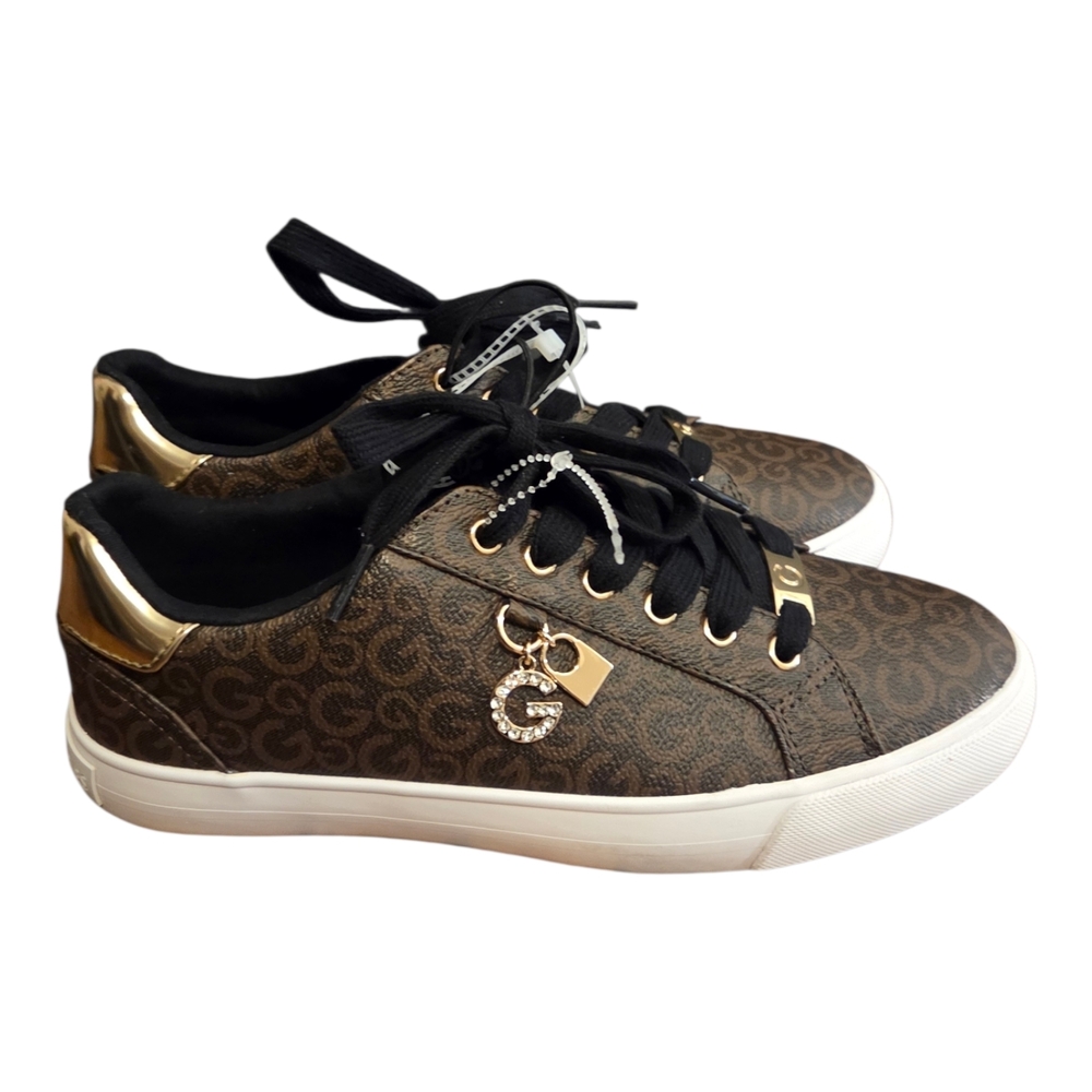 Women's Guess GBG GG Oddly Sneakers with Gold Accents